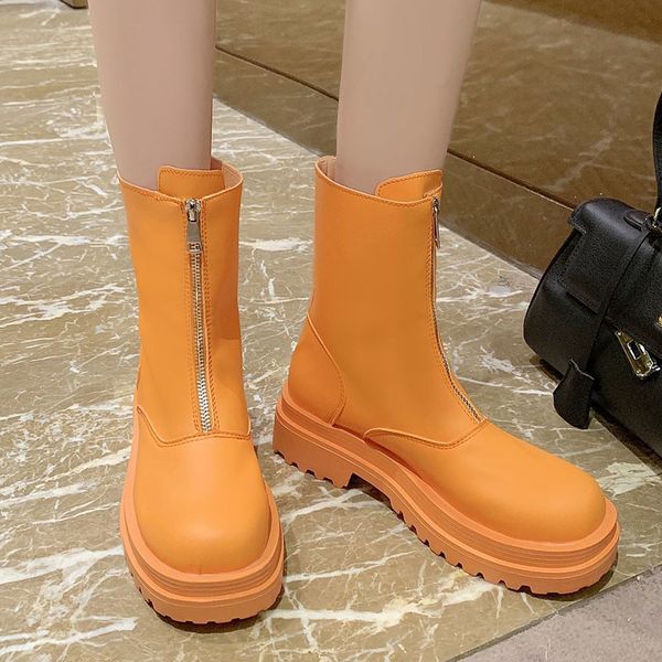 fashion front zipper platform ankle boots for women thick bottom waterproof pu leather botas mujer punk style shoes woman, Black
fashion front zipper platform ankle boots for women thick bottom waterproof pu leather botas mujer punk style shoes woman, Black