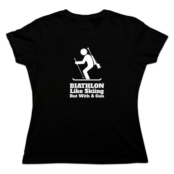 biathlon like skiing but with a gun women's novelty t-shirt cotton short sleeve tee shirt
biathlon like skiing but with a gun women's novelty t-shirt cotton short sleeve tee shirt