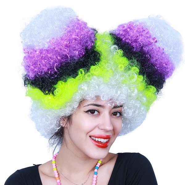 party hats colorful big wave multi-layers halloween wigs pink white black synthetic hair carnival cosplay football fan 20pcs dhl
party hats colorful big wave multi-layers halloween wigs pink white black synthetic hair carnival cosplay football fan 20pcs dhl