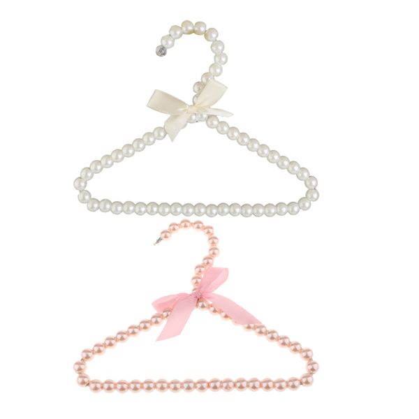 2pcs children kids plastic pearl beaded clothes hangers with ribbon bowknot ( white and pink
2pcs children kids plastic pearl beaded clothes hangers with ribbon bowknot ( white and pink