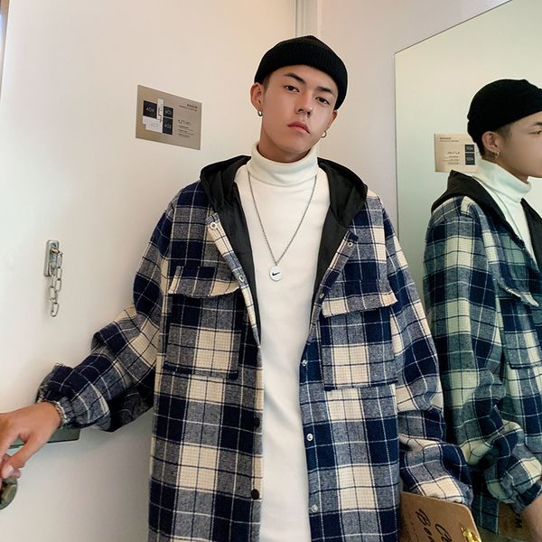 autumn winter woolen plaid hooded jacket, korean version, relaxed and versatile kg-48, Black;brown
autumn winter woolen plaid hooded jacket, korean version, relaxed and versatile kg-48, Black;brown