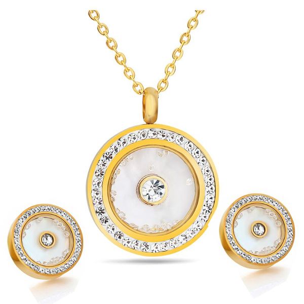 earrings & necklace 316l stainless steel crystal jewelry gold color wedding sets with necklaces stud for women, Silver
earrings & necklace 316l stainless steel crystal jewelry gold color wedding sets with necklaces stud for women, Silver