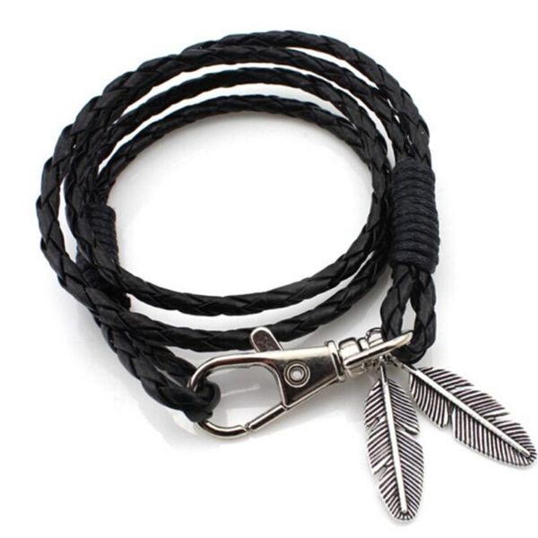 charm bracelets 1pc pu leather feather fashion lucky bangles men jewelry accessories, Golden;silver
charm bracelets 1pc pu leather feather fashion lucky bangles men jewelry accessories, Golden;silver