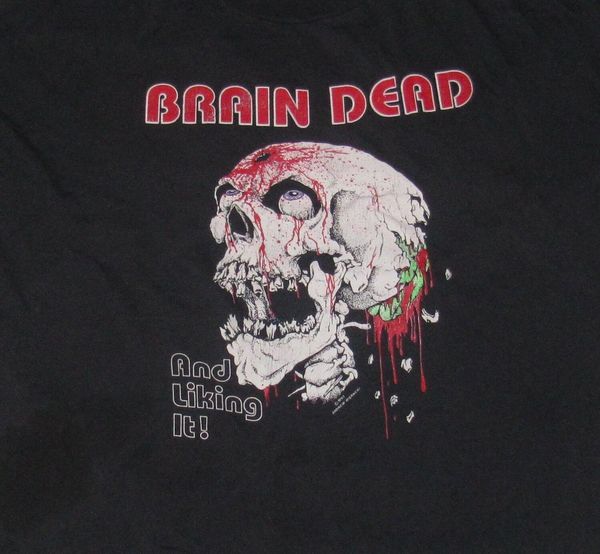 vtg 1992 daytona bike week brain dead and liking it men's t-shirt xxl 90s skull t-shirt s-3xl