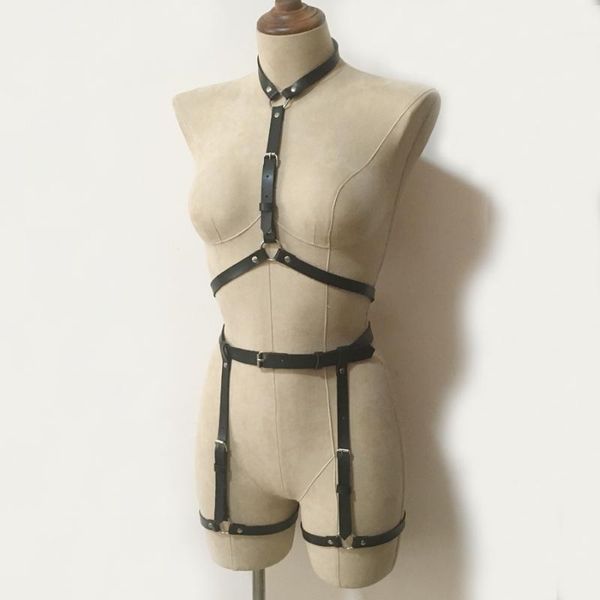 2020 fashion punk goth lingerie leather material neck around harness belts suspenders leg garter belt 2pcs set, Black;brown
2020 fashion punk goth lingerie leather material neck around harness belts suspenders leg garter belt 2pcs set, Black;brown