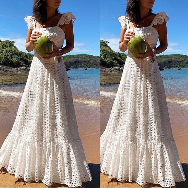 elegant white lace women dress summer women's sleeveless party dress ruffles female summer holiday casual vestido de mujer, Black;gray
elegant white lace women dress summer women's sleeveless party dress ruffles female summer holiday casual vestido de mujer, Black;gray