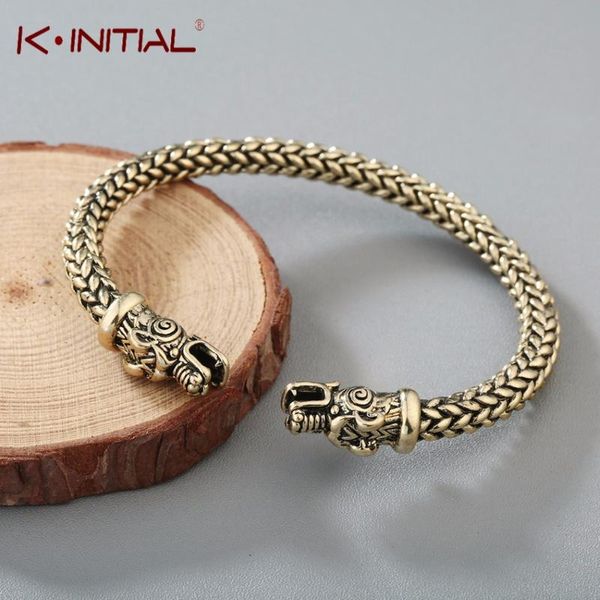 kinitial punk opening two headed dragon bracelet bangle steel stripes wire viking bracelet vintage jewelry for mens women, Black
kinitial punk opening two headed dragon bracelet bangle steel stripes wire viking bracelet vintage jewelry for mens women, Black