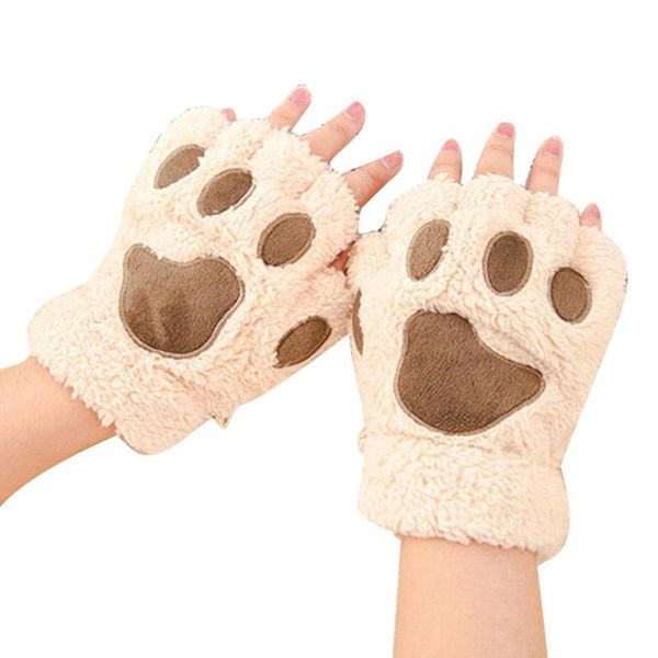 202 0 winter girl cute bear cats claw cashmere neck hanging half finger gloves mittens, Blue;gray
202 0 winter girl cute bear cats claw cashmere neck hanging half finger gloves mittens, Blue;gray
