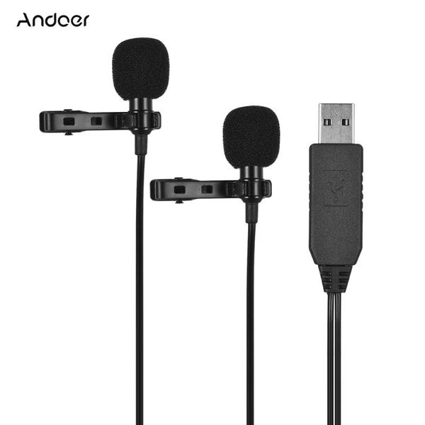 andoer 1.5m/4.5m/6m usb dual-head lavalier lapel microphone clip-on omnidirectional computer mic for windows mac video recording
andoer 1.5m/4.5m/6m usb dual-head lavalier lapel microphone clip-on omnidirectional computer mic for windows mac video recording
