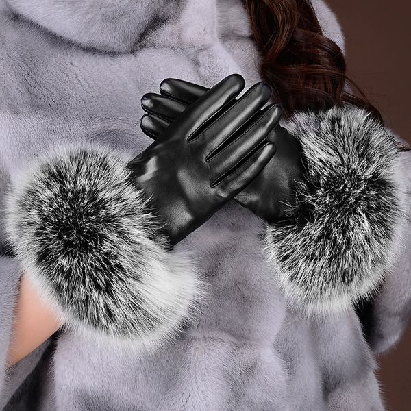 europe new winter women' fashion 100% genuine leather gloves ladies luxury fur plus velvet thick warm touch screen gloves, Blue;gray
europe new winter women' fashion 100% genuine leather gloves ladies luxury fur plus velvet thick warm touch screen gloves, Blue;gray