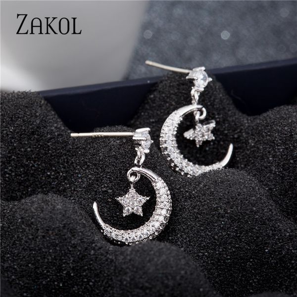 dangle & chandelier zakol fashion shinny cubic zirconia crystal star moon drop earrings for women bridal wedding dinner party jewelry faep08, Silver
dangle & chandelier zakol fashion shinny cubic zirconia crystal star moon drop earrings for women bridal wedding dinner party jewelry faep08, Silver