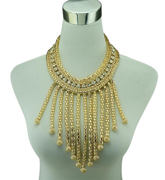 chokers bohemian crystal multi layer necklace gold color ball tassel choker statement long necklaces pendants collar for women, Golden;silver
chokers bohemian crystal multi layer necklace gold color ball tassel choker statement long necklaces pendants collar for women, Golden;silver