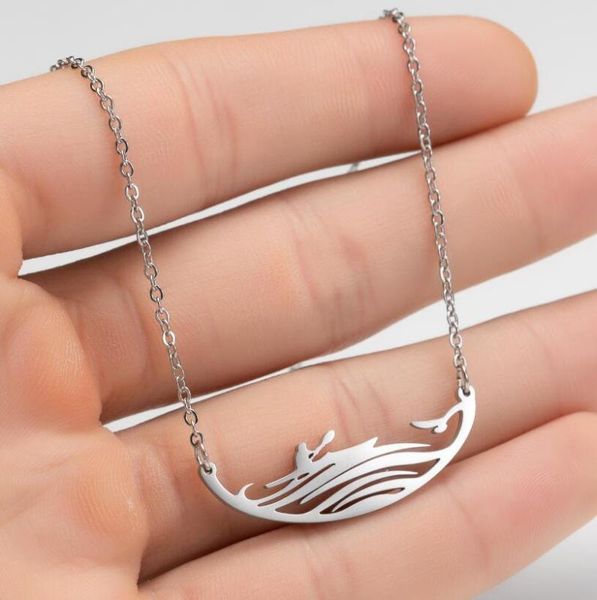 kayaking pendant neckalces sport engraved stainless steel jewelry for women men surfing boating collares, Silver
kayaking pendant neckalces sport engraved stainless steel jewelry for women men surfing boating collares, Silver