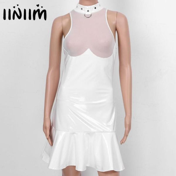 womens fashion wetlook dresses patent leather fishtail mermaid ruffle hem bodycon dress for cocktail party night clubwear, Black;gray
womens fashion wetlook dresses patent leather fishtail mermaid ruffle hem bodycon dress for cocktail party night clubwear, Black;gray