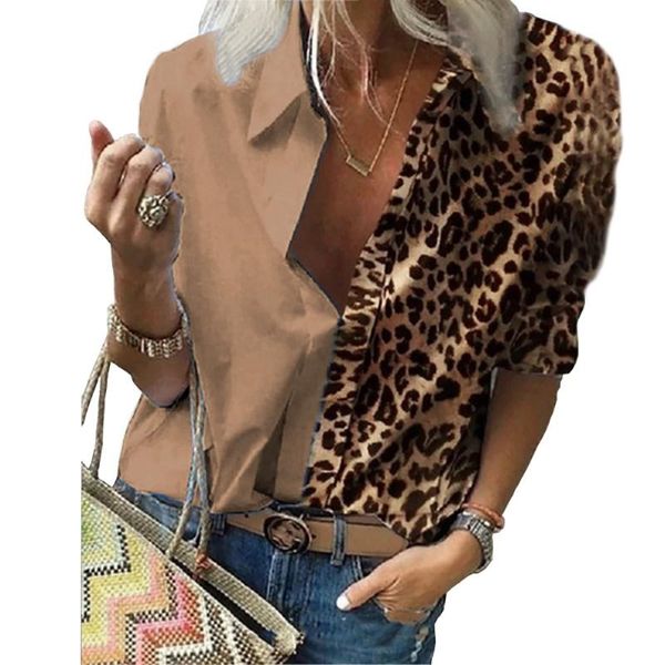 casual turn-down collar blouse women leoprad printed shirts ladies contrast colour patchwork blouses female blusas d30, White
casual turn-down collar blouse women leoprad printed shirts ladies contrast colour patchwork blouses female blusas d30, White