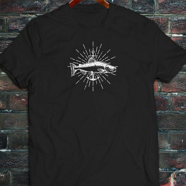 fish and anchor salmon fishing lake hunting trout mens black t-shirt
fish and anchor salmon fishing lake hunting trout mens black t-shirt