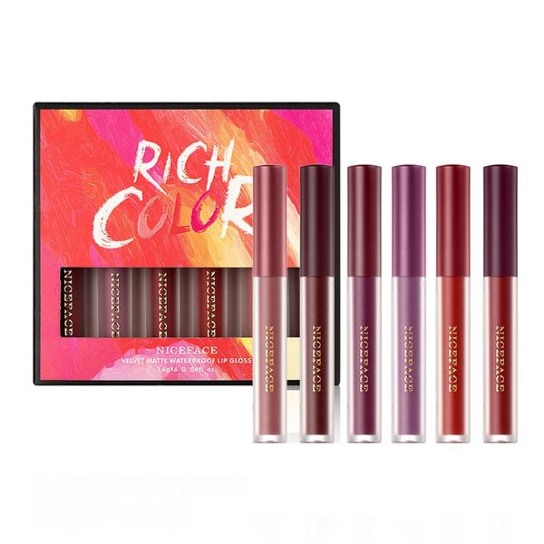 matte velvet lip gloss set 6pcs nude жидкая помада гладкая водонепроницаемый блеск для губ губы макияж
matte velvet lip gloss set 6pcs nude жидкая помада гладкая водонепроницаемый блеск для губ губы макияж