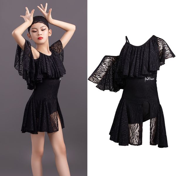 stage wear latin dance dress girls children professional practice clothes one-shoulder lace competition sl3947, Black;red
stage wear latin dance dress girls children professional practice clothes one-shoulder lace competition sl3947, Black;red