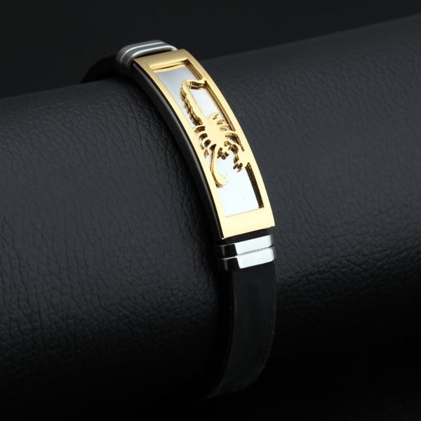 fashion men silicone bracelet stainless steel scorpion adjustable cool bangle jewelry gifts pr sale, Golden;silver
fashion men silicone bracelet stainless steel scorpion adjustable cool bangle jewelry gifts pr sale, Golden;silver