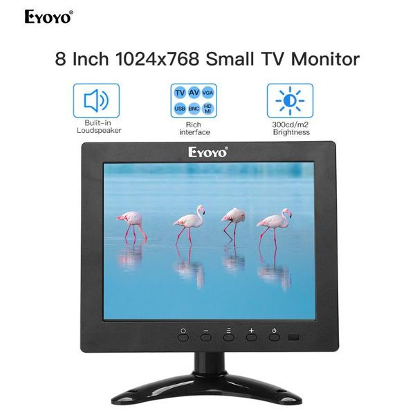 eyoyo 8" hdmi small tv 4:3 monitor 1024x768 cctv lcd ips screen hdmi vga usb av remote control speakers dvd pc security display
eyoyo 8" hdmi small tv 4:3 monitor 1024x768 cctv lcd ips screen hdmi vga usb av remote control speakers dvd pc security display