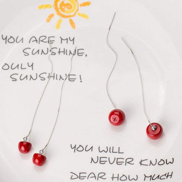 modian cute red crystal apple tassel dangle earring for women authentic 925 sterling silver drop earring fine jewelry 2020 new, Golden;silver
modian cute red crystal apple tassel dangle earring for women authentic 925 sterling silver drop earring fine jewelry 2020 new, Golden;silver