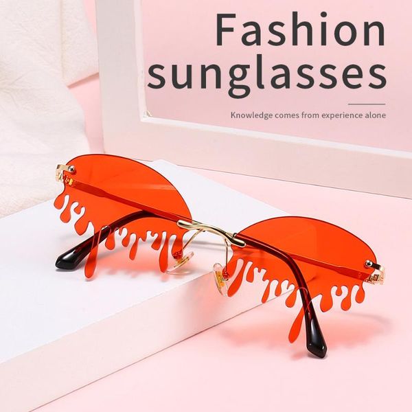 sunglasses 2021 fashion trend brand design women men teardrop funny frameless sun glasses black red blue pink oval, White;black
sunglasses 2021 fashion trend brand design women men teardrop funny frameless sun glasses black red blue pink oval, White;black