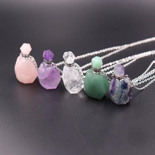 perfume wishing bottle pendants necklace for women natural stone oil diffuser choker gold chain necklace charms jewelry gift, Silver
perfume wishing bottle pendants necklace for women natural stone oil diffuser choker gold chain necklace charms jewelry gift, Silver