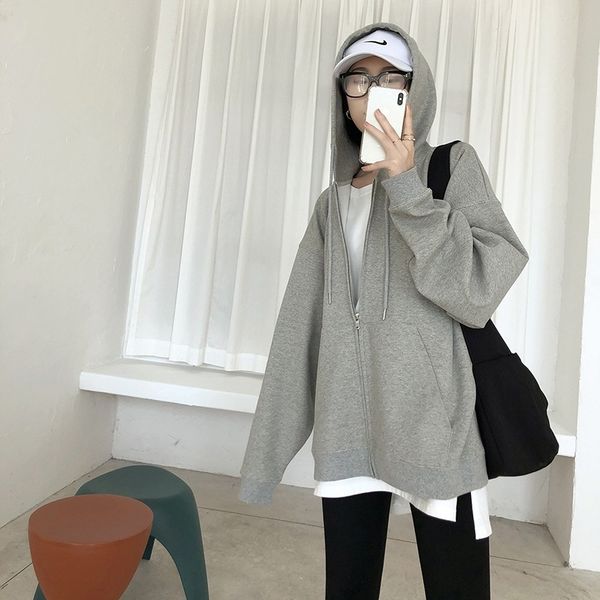 classic oversize hoodie zipper short coat sweater 2020 spring profile short coat for women ot8bt, Black
classic oversize hoodie zipper short coat sweater 2020 spring profile short coat for women ot8bt, Black