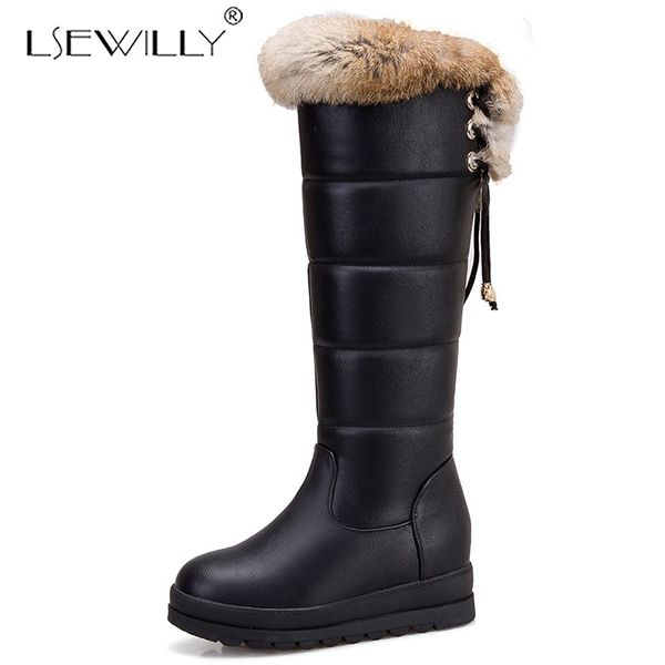 lsewilly 2020 new fashion winter snow boots women round toe thick fur lace up casual flat shoe women knee high boots big size 43, Black 
lsewilly 2020 new fashion winter snow boots women round toe thick fur lace up casual flat shoe women knee high boots big size 43, Black