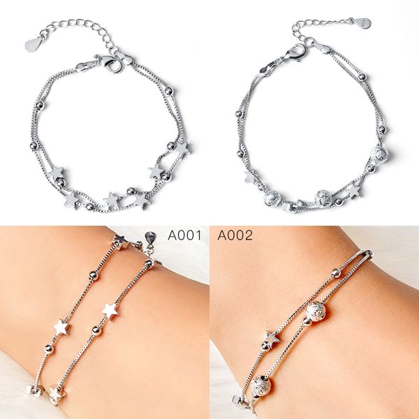 shuangr charm star ball double layer chain bracelet bangle silver color sweety bracelet for women girl statement jewelry gift, Black
shuangr charm star ball double layer chain bracelet bangle silver color sweety bracelet for women girl statement jewelry gift, Black