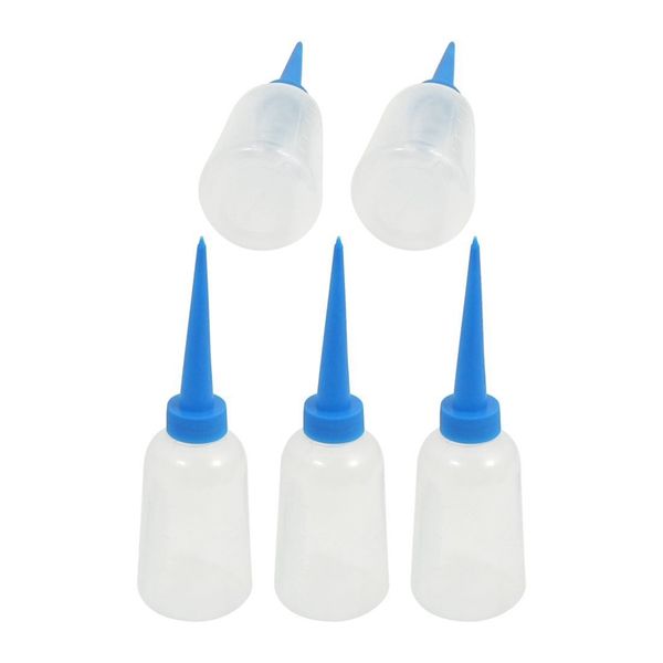 5 pcs 100ml nozzles experiment empty squeeze measuring bottle (transparent color + blue
5 pcs 100ml nozzles experiment empty squeeze measuring bottle (transparent color + blue