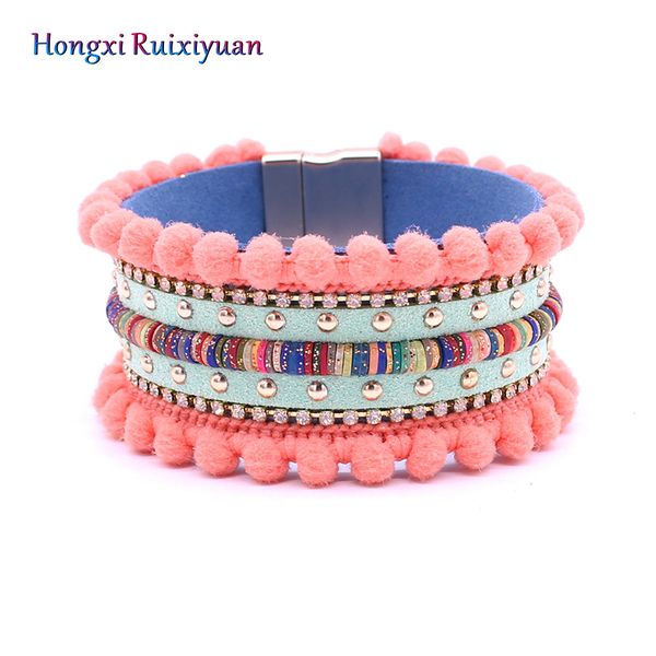 leather bracelet ladies leather bracelet ethnic style retro lace cotton ball magnetic buckle, Black
leather bracelet ladies leather bracelet ethnic style retro lace cotton ball magnetic buckle, Black
