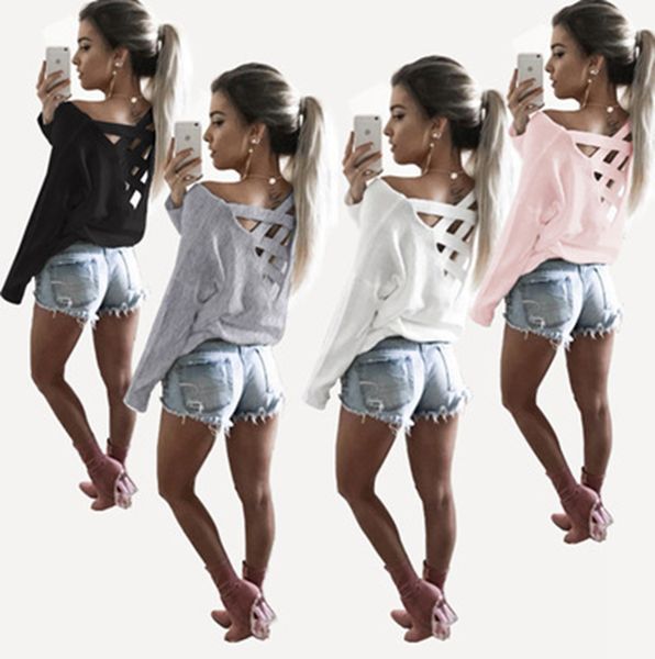 2021 autumn/winter fashion europe america style pure color turtleneck collar backless bandage long sleeve t-shirt, White
2021 autumn/winter fashion europe america style pure color turtleneck collar backless bandage long sleeve t-shirt, White