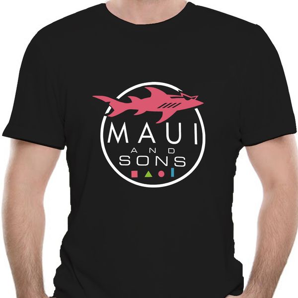 mens maui and sons shark blue t-shirt size m cool casual tee shirt 0036j