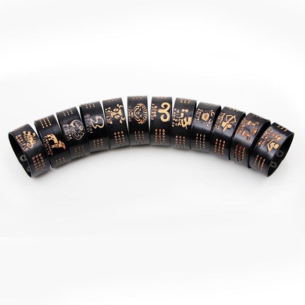 twelve constellations embossed simple leather bracelet retro style metal buckle bracelet personality pulseras, Black
twelve constellations embossed simple leather bracelet retro style metal buckle bracelet personality pulseras, Black