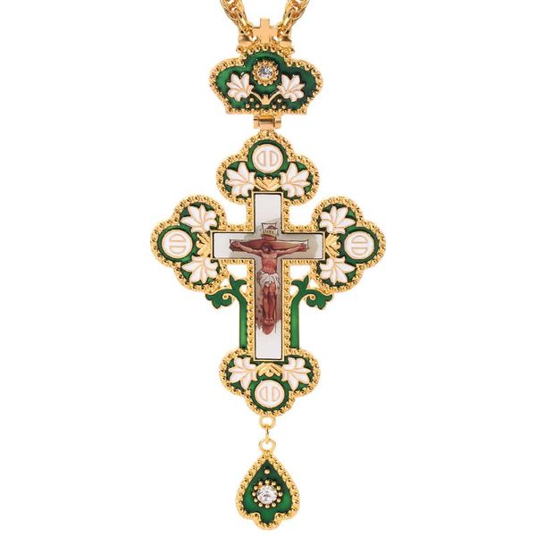 new gold color pectoral cross russian greece crucifix religious byzantine art and orthodox green enamel lily ornament, Silver
new gold color pectoral cross russian greece crucifix religious byzantine art and orthodox green enamel lily ornament, Silver