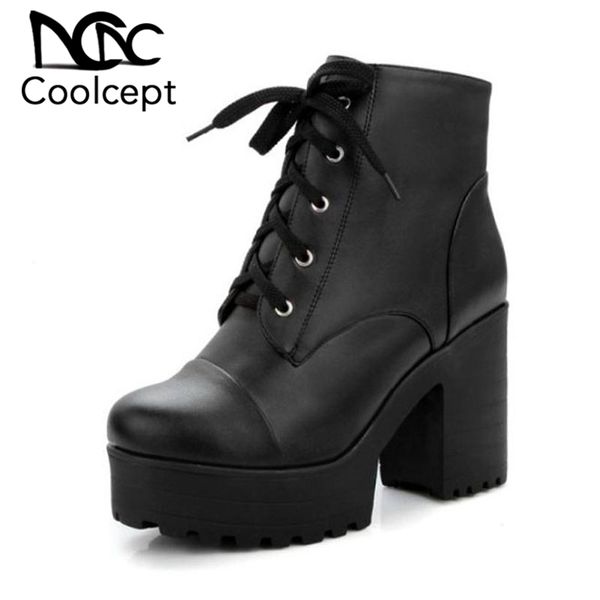 coolcept high platform women ankle boots winter keep warm fur high heel boots classic round toe lace up shoes women size 33-43, Black
coolcept high platform women ankle boots winter keep warm fur high heel boots classic round toe lace up shoes women size 33-43, Black