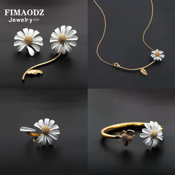 fimaodz daisy bridal jewelry sets for women trendy flower necklace/earrings/ring/bracelet party wedding jewelry set, Silver
fimaodz daisy bridal jewelry sets for women trendy flower necklace/earrings/ring/bracelet party wedding jewelry set, Silver