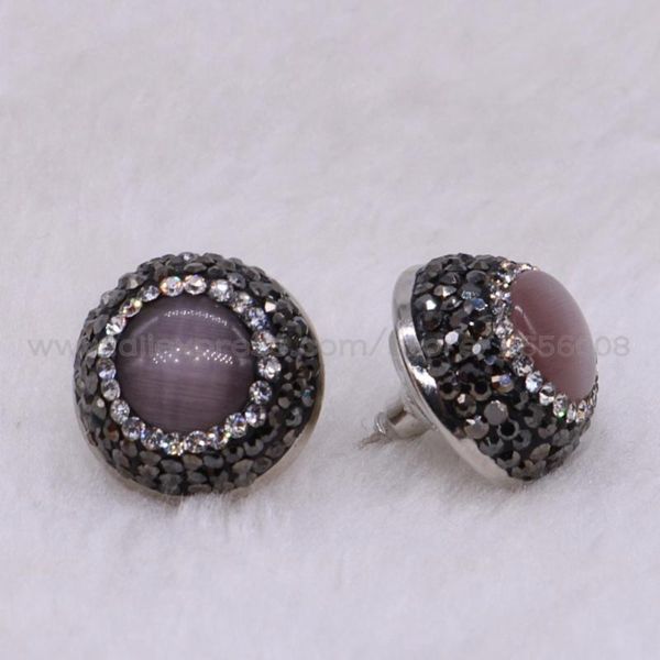 12 pairs natural stone stud earrings big round stone stud earrings bead gift for lady party gift fashion earrings2747, Golden;silver
12 pairs natural stone stud earrings big round stone stud earrings bead gift for lady party gift fashion earrings2747, Golden;silver
