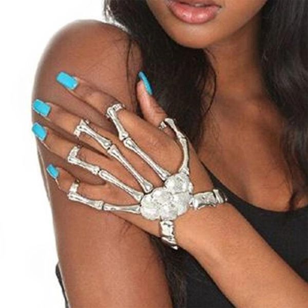 fashion women punk bracelet alloy skull finger hand chain skeleton bone ladies girls bracelets halloween gifts und sale, Golden;silver
fashion women punk bracelet alloy skull finger hand chain skeleton bone ladies girls bracelets halloween gifts und sale, Golden;silver