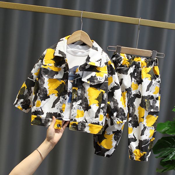 2020 new spring and autumn boys' suits, middle and small children's camouflage overalls, two casual sports suits, camouflage top, White
2020 new spring and autumn boys' suits, middle and small children's camouflage overalls, two casual sports suits, camouflage top, White