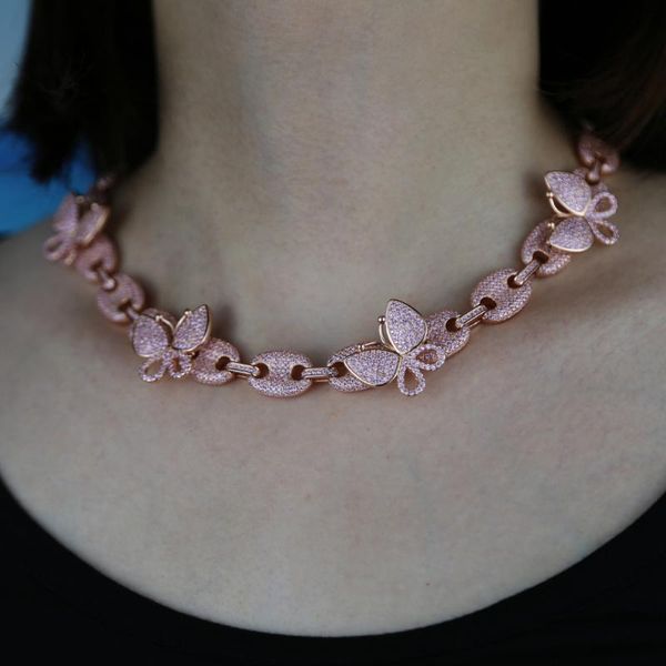 chains 2 size iced out hip hop pink color butterfly choker necklace paved white cz dainty jewelry for woemn wedding gift 2021 style, Silver
chains 2 size iced out hip hop pink color butterfly choker necklace paved white cz dainty jewelry for woemn wedding gift 2021 style, Silver