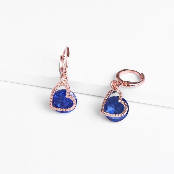 luxury rose gold 585 earrings with red blue heart stones cubic zircon crystal dangle earrings wedding jewelry ers-p90, Silver
luxury rose gold 585 earrings with red blue heart stones cubic zircon crystal dangle earrings wedding jewelry ers-p90, Silver