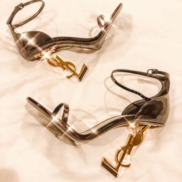 with box women high heels ankle sandal strappy calf leather shoes double metal buckle lady summer party dress wedding ysl shoes 67t4, Black
with box women high heels ankle sandal strappy calf leather shoes double metal buckle lady summer party dress wedding ysl shoes 67t4, Black