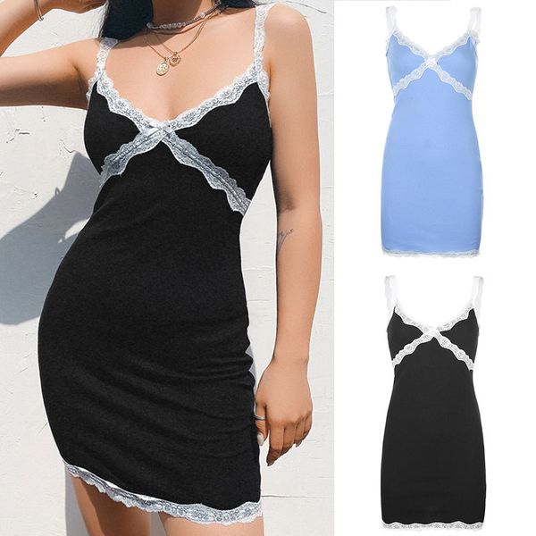 lace patchwork deep v-neck dress sleeveless spaghetti strap bow short dress slim mini ribbon backless, Black;gray
lace patchwork deep v-neck dress sleeveless spaghetti strap bow short dress slim mini ribbon backless, Black;gray