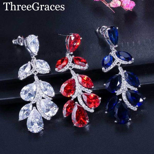 dangle & chandelier threegraces white gold color long leaf cubic zirconia crystal large dangling women earrings with blue red zircon stone e, Silver
dangle & chandelier threegraces white gold color long leaf cubic zirconia crystal large dangling women earrings with blue red zircon stone e, Silver