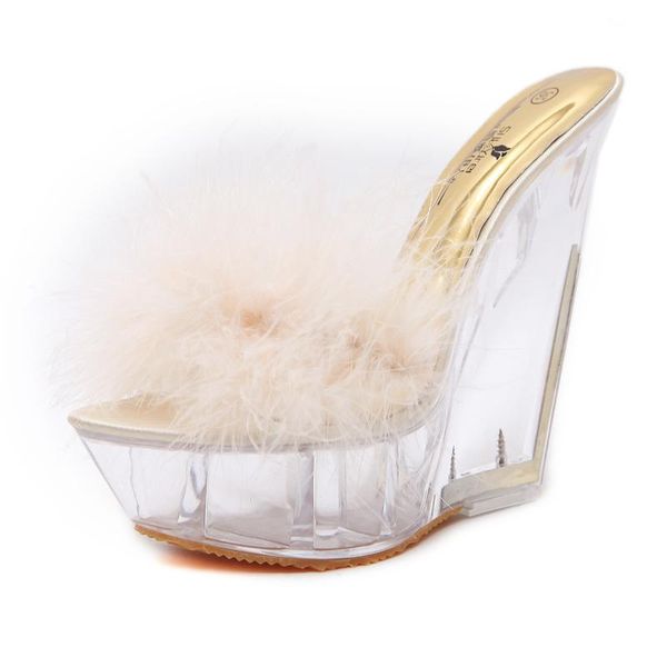 summer 14cm ultra high heel jelly sandals crystal transparent platform wedge high heels fur party nightclub women heels, Black
summer 14cm ultra high heel jelly sandals crystal transparent platform wedge high heels fur party nightclub women heels, Black