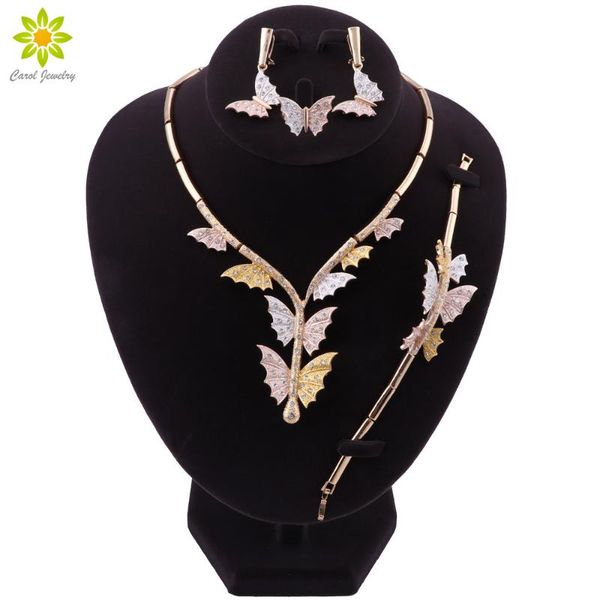 dubai elegant women gold color butterfly shape necklace bracelet earrings rings party wedding fashion jewelry sets, Silver
dubai elegant women gold color butterfly shape necklace bracelet earrings rings party wedding fashion jewelry sets, Silver