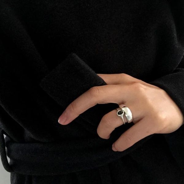 cluster rings 925 sterling silver black agate gold vintage round elegant temperament open for women fine jewelry, Golden;silver
cluster rings 925 sterling silver black agate gold vintage round elegant temperament open for women fine jewelry, Golden;silver