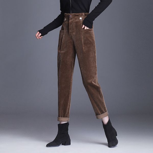 women's pants & capris corduroy women high waist loose casual harem office lady elegant chic plus size slim trousers autumn winter clot, Black;white
women's pants & capris corduroy women high waist loose casual harem office lady elegant chic plus size slim trousers autumn winter clot, Black;white